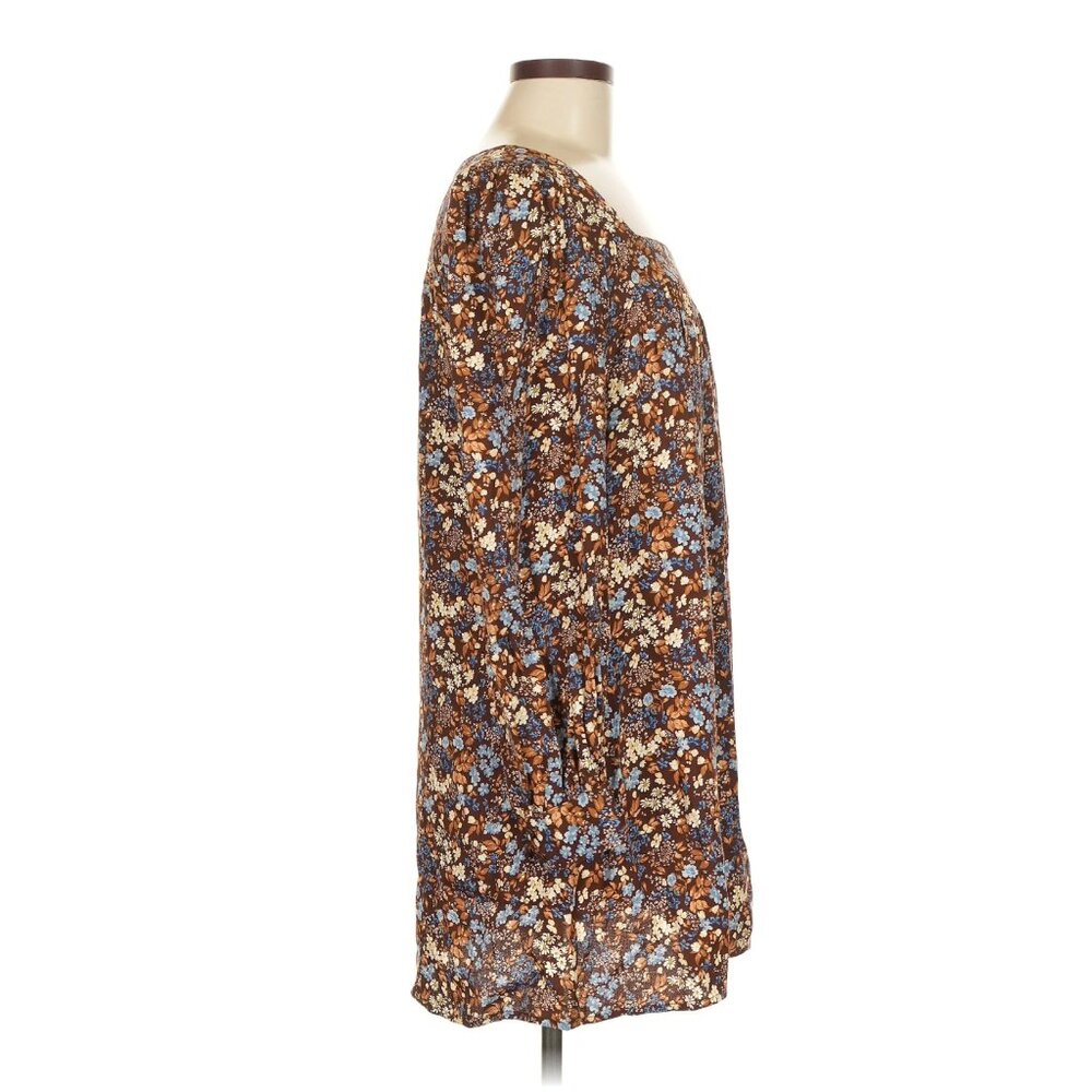 Reformation Blake Mini Dress – Brown Blue Floral, Size M - Picture 7 of 8